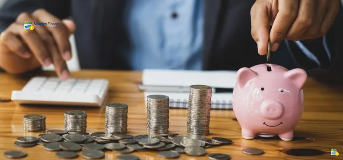 Pessoa poupando dinheiro com foco em objetivos